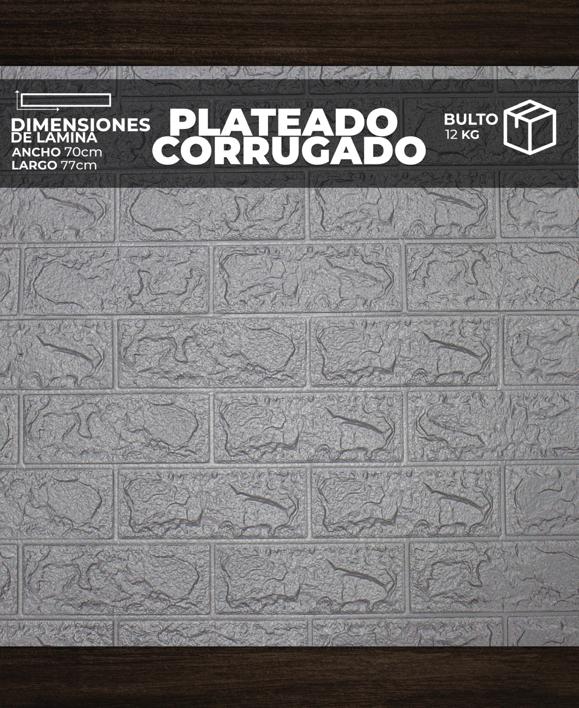 PANEL 3D CORRUGADO PLATEADO (0,70cm X 0,77cm )