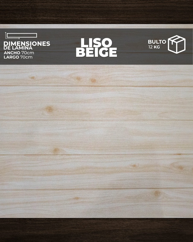 PANEL 3D LISO BEIGE (0,70cm x 0,70cm)