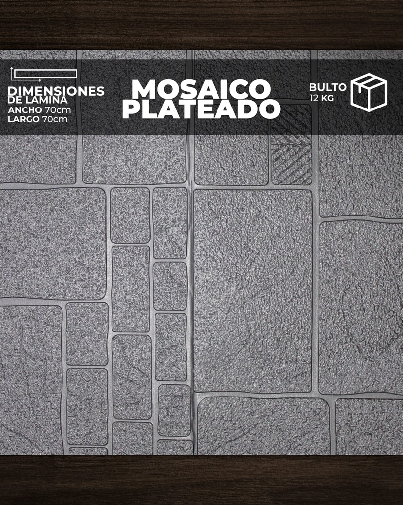 PANEL 3D MOSAICO PLATEADO (0,70cm x 0,70cm)