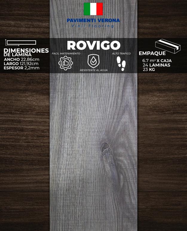 PISOS VINIL PAVIMENTI VERONA (ROVIGO) 2,2mm (6,7m2/Caja) (Precio/mt² Con Pegamento) 