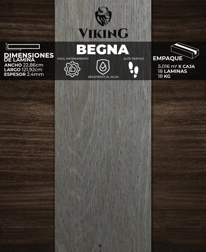 PISOS VINIL VIKING (BEGNA) 2,6mm (5,016 mt2/Caja) (Precio/mt² Con Pegamento)