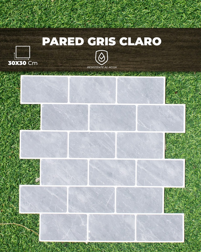STICKER 3D PARED GRIS CLARO (30 X 30)
