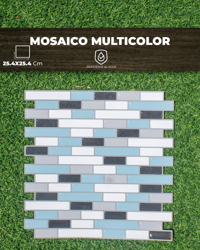 STICKER 3D MOSAICO MULTICOLOR (25,4 X 25,4)