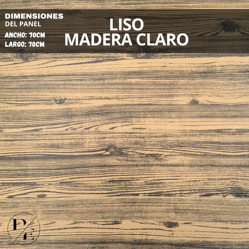 PANEL 3D LISO MADERA CLARO (0,70cm x 0,70cm)