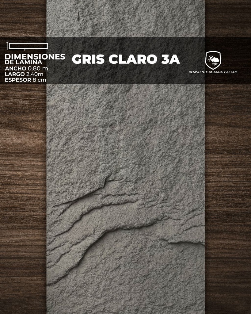 LAMINA TIPO PIEDRA MAXI (PU STONE)(2,40 x 80 x 8)