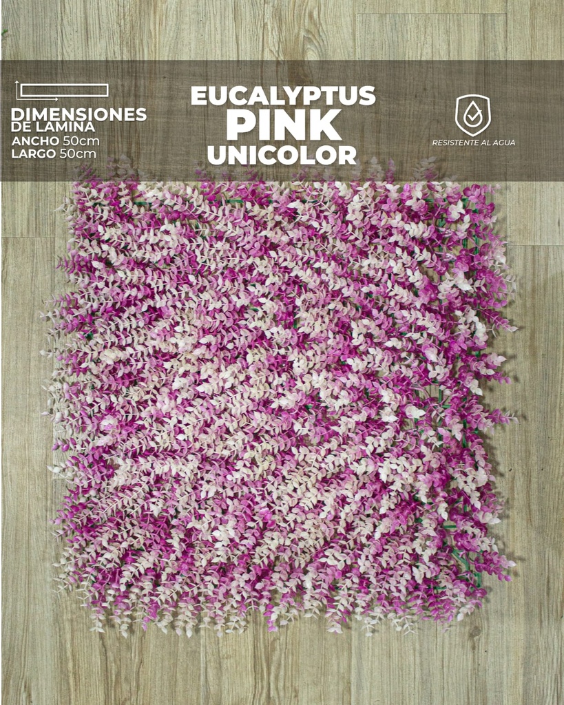 WALL PLANTS EUCALYPTUS PINK UNICOLOR (50 x 50 x 8cm)