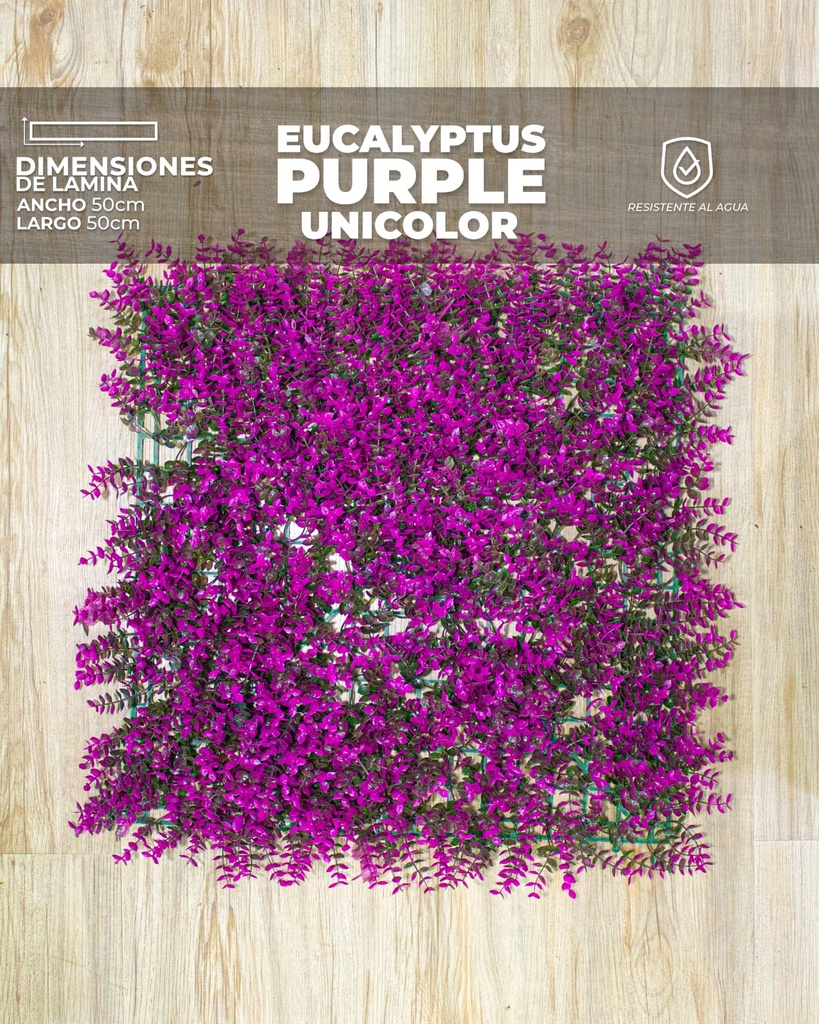 WALL PLANTS EUCALYPTUS PURPLE UNICOLOR (50 x 50 x 8cm)