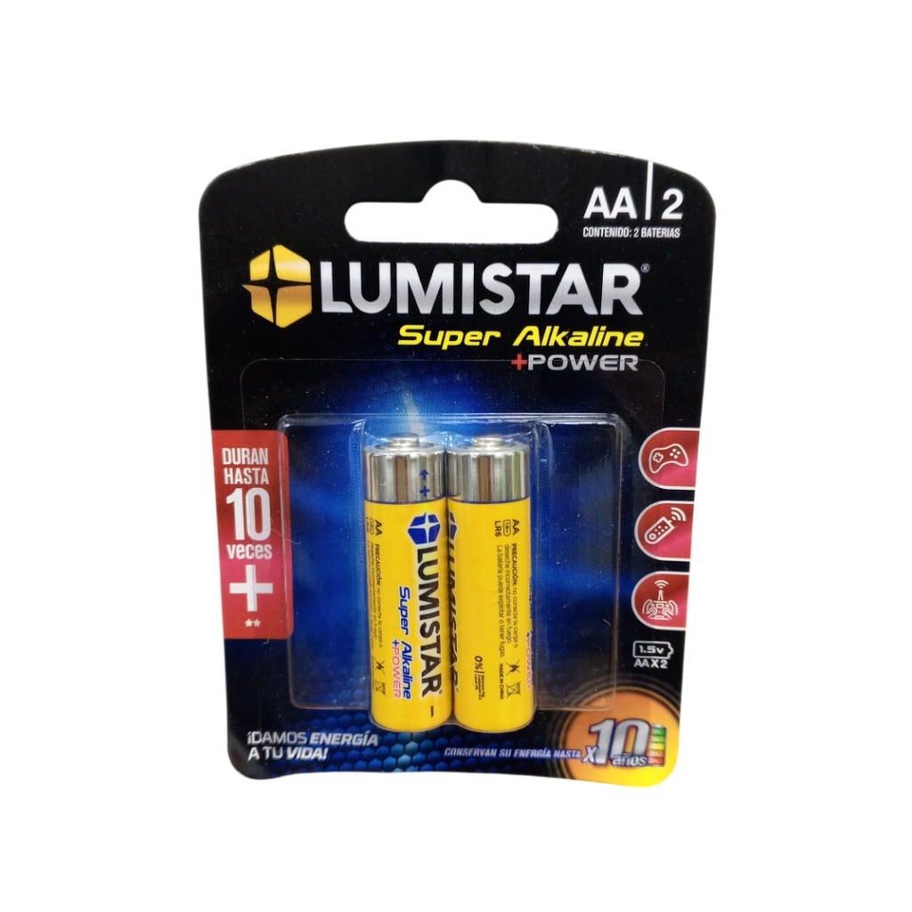 LUMISTAR BATERIA SUPER ALKALINE - AA LR6 - 2PCS/BLISTER 1.5V