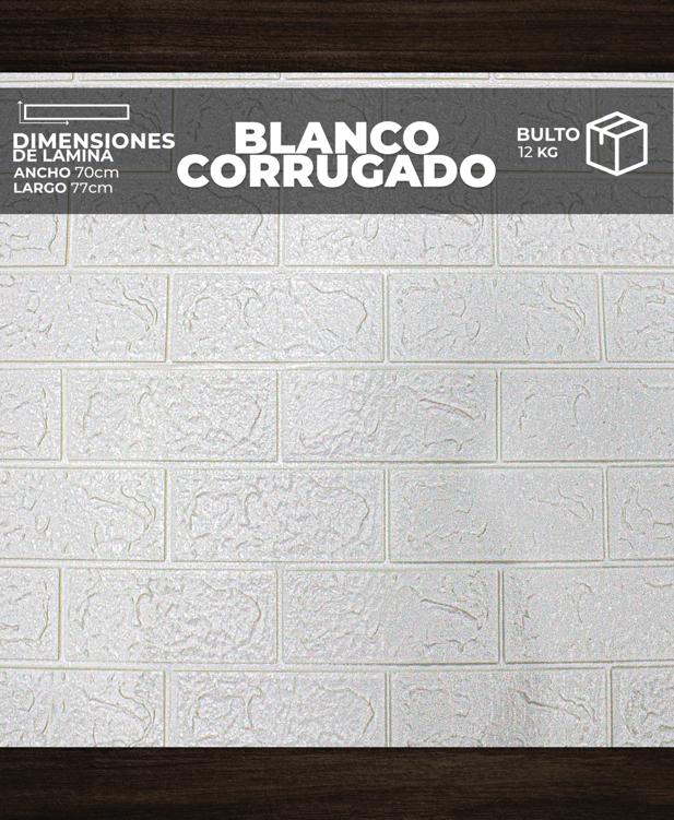 [CR0101] PANEL 3D CORRUGADO BLANCO (0,70cm X 0,77cm )