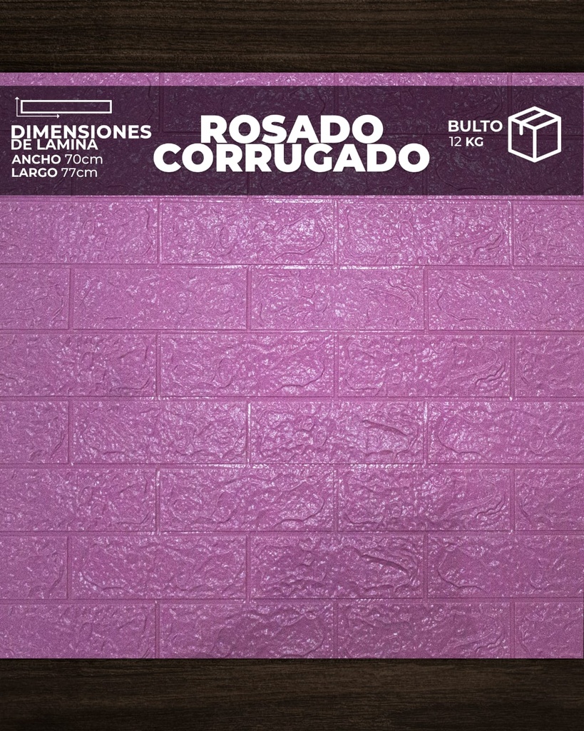 [CR0102] PANEL 3D CORRUGADO ROSADO (0,70cm X 0,77cm )