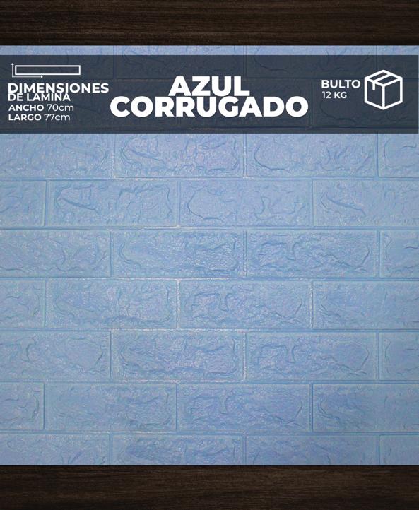 [CR0103] PANEL 3D CORRUGADO AZUL (0,70cm X 0,77cm )
