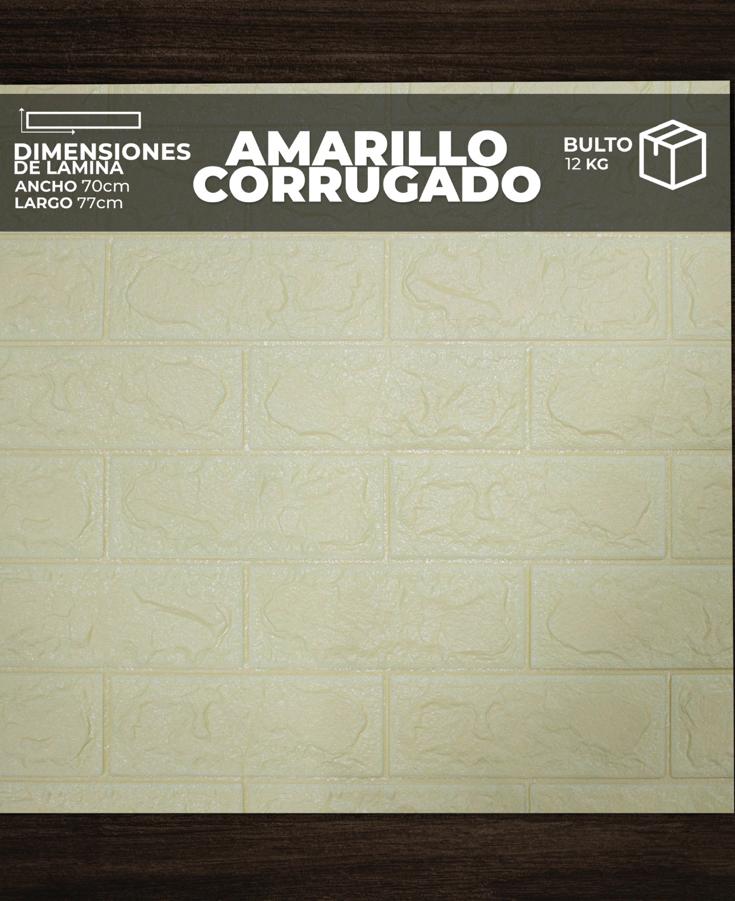 [CR0104] PANEL 3D CORRUGADO AMARILLO (0,70cm X 0,77cm )