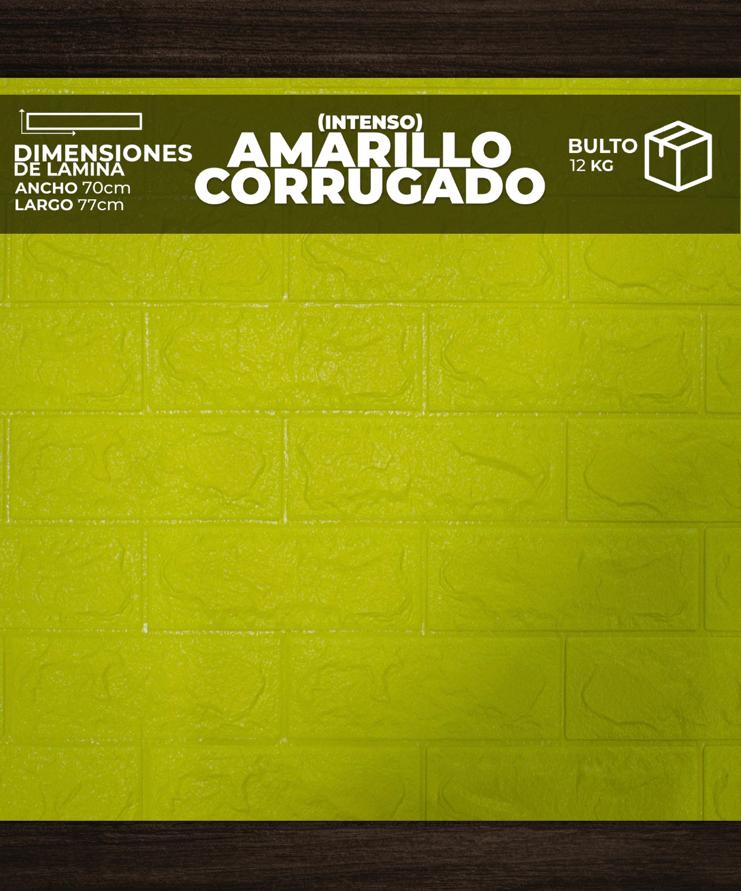 [CR0105] PANEL 3D CORRUGADO AMARILLO INTENSO (0,70cm X 0,77cm )