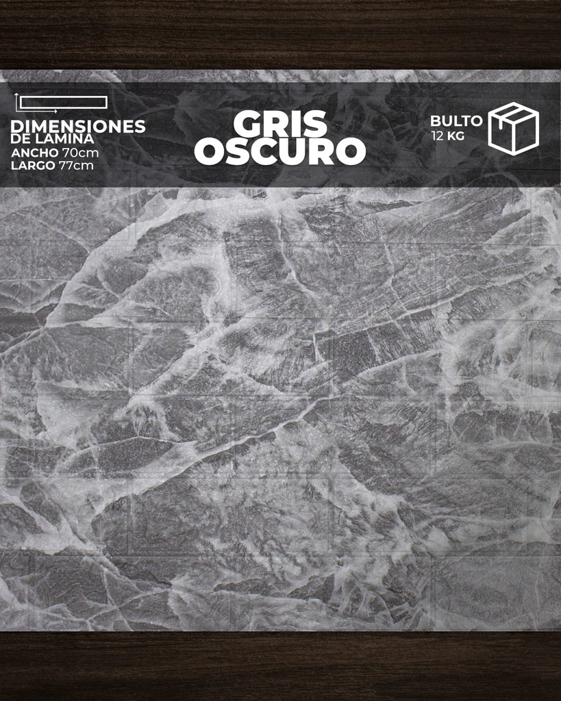 [CR0107] PANEL 3D CORRUGADO GRIS OSCURO (0,70cm X 0,77cm )