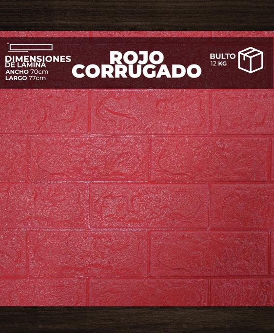 [CR0111] PANEL 3D CORRUGADO ROJO (0,70cm X 0,77cm )