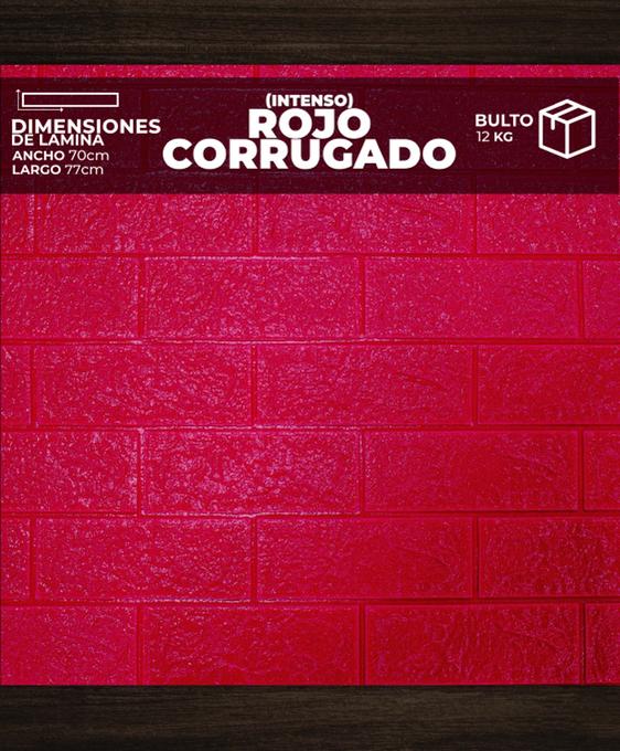 [CR0112] PANEL 3D CORRUGADO ROJO INTENSO  (0,70cm X 0,77cm )