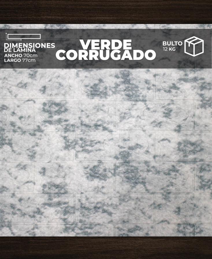 [CR0114] PANEL 3D CORRUGADO VERDE (0,70cm X 0,77cm )