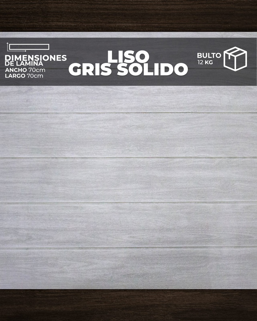 [LS0109] PANEL 3D LISO GRIS SOLIDO (0,70cm x 0,70cm)
