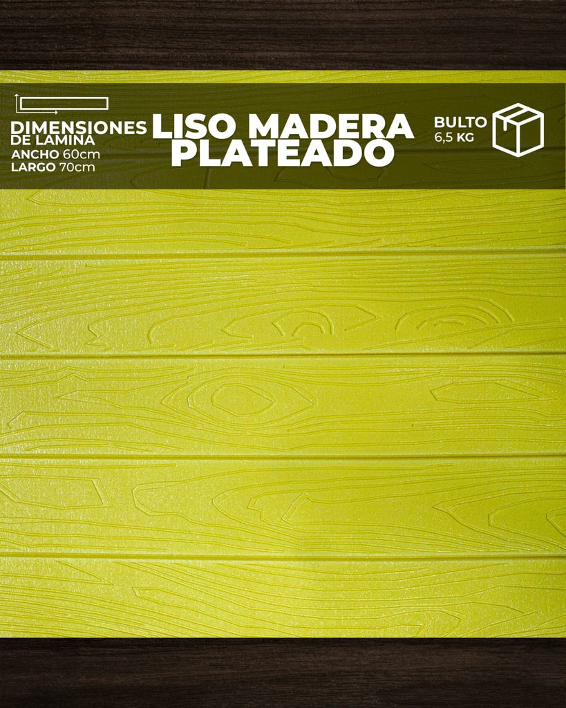 [LS0117] PANEL 3D LISO MADERA AMARILLO (0,70cm x 0,70cm)