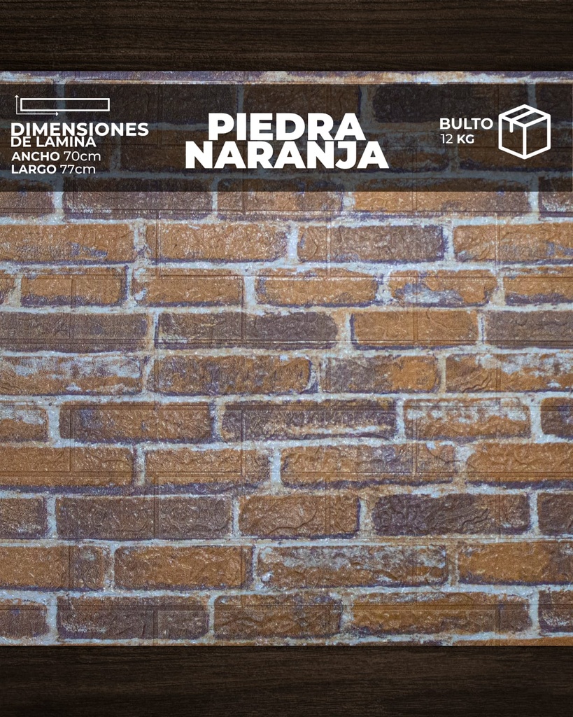 [PD0102] PANEL 3D PIEDRA NARANJA (0,70cm x 0,70cm)