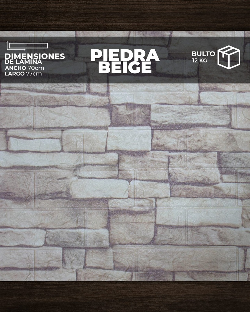 [PD0104] PANEL 3D PIEDRA BEIGE (0,70cm x 0,70cm)