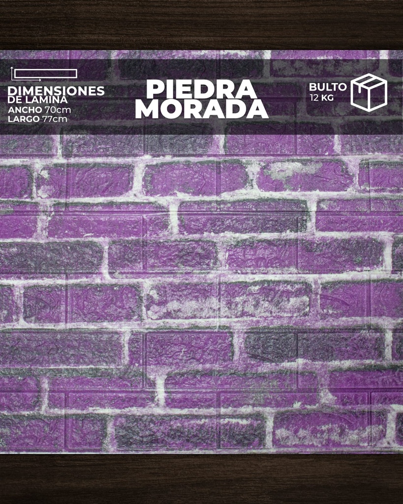 [PD0106] PANEL 3D PIEDRA MORADA  (0,70cm X 0,77cm )