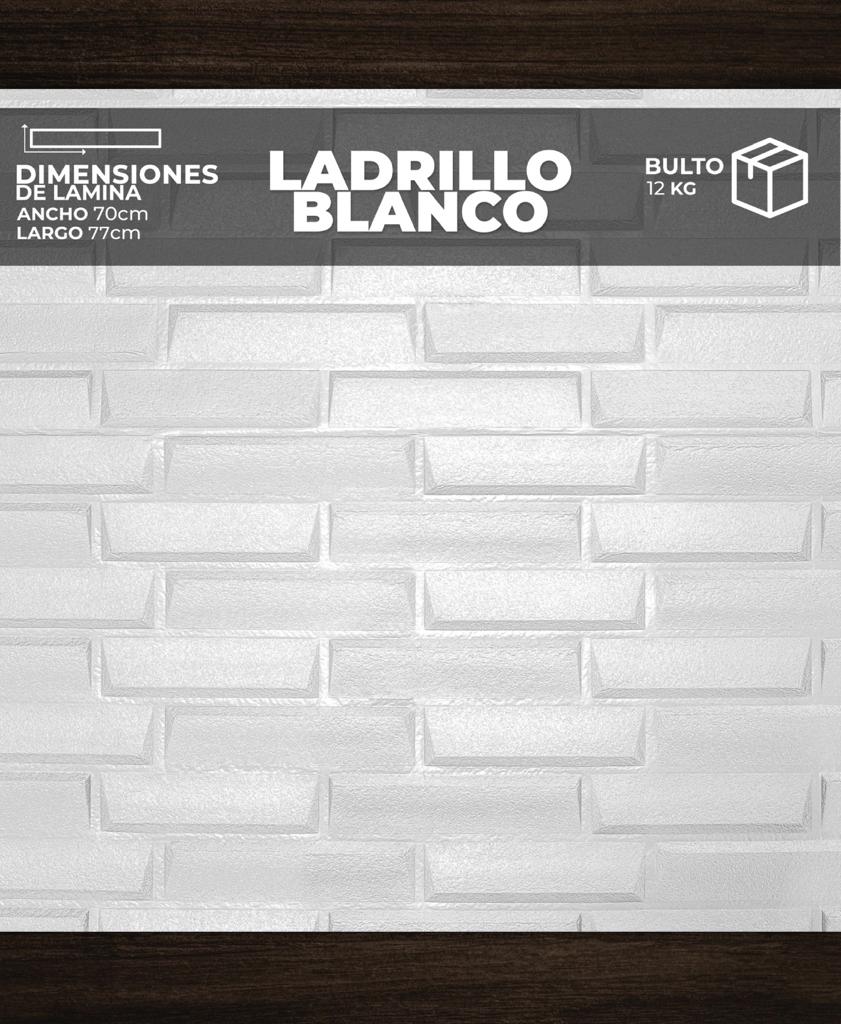 [LD0101] PANEL 3D LADRILLO BLANCO (0,70cm x 0,70cm)