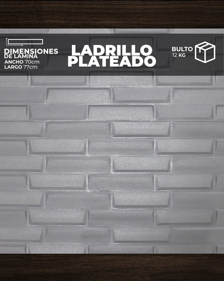 [LD0104] PANEL 3D LADRILLO PLATEADO (0,70cm x 0,70cm)