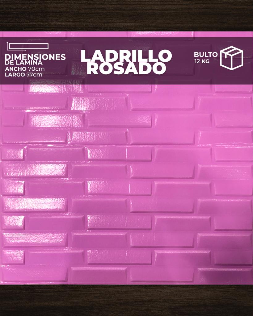 [LD0105] PANEL 3D LADRILLO ROSADO (0,70cm x 0,70cm)