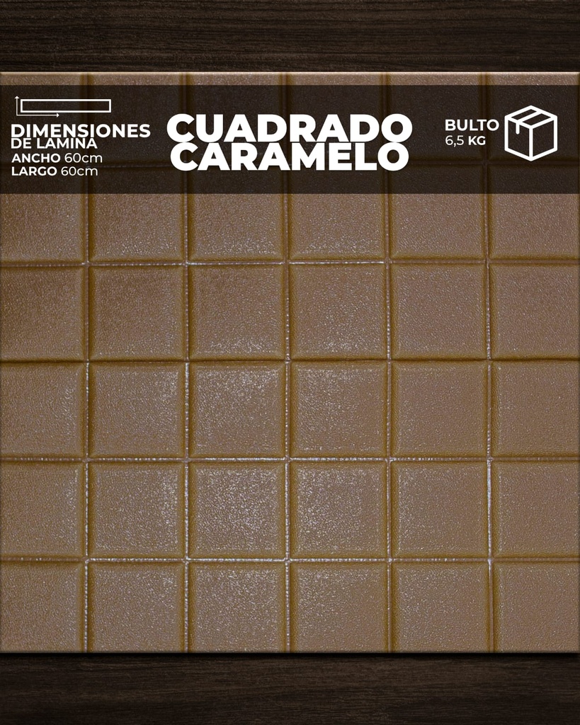 [CA0105] PANEL 3D CUADRO CARAMELO (0,60cm x 0,60cm)