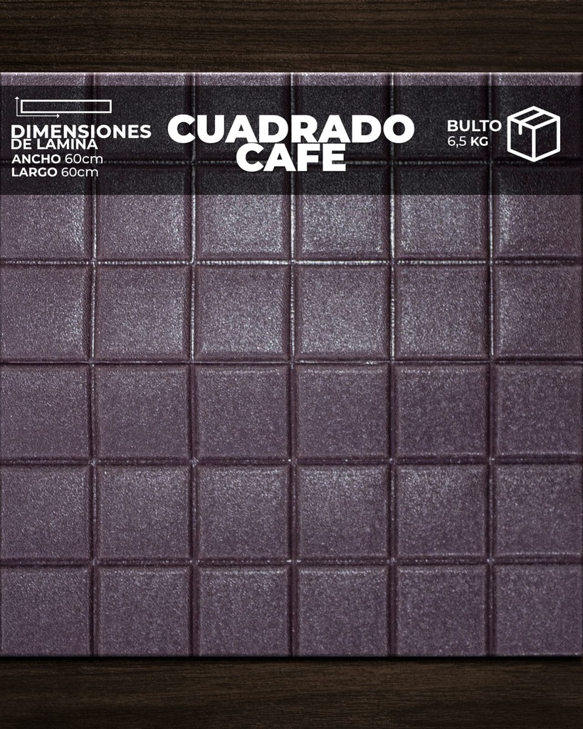 [CA0106] PANEL 3D CUADRO CAFÉ (0,60cm x 0,60cm)