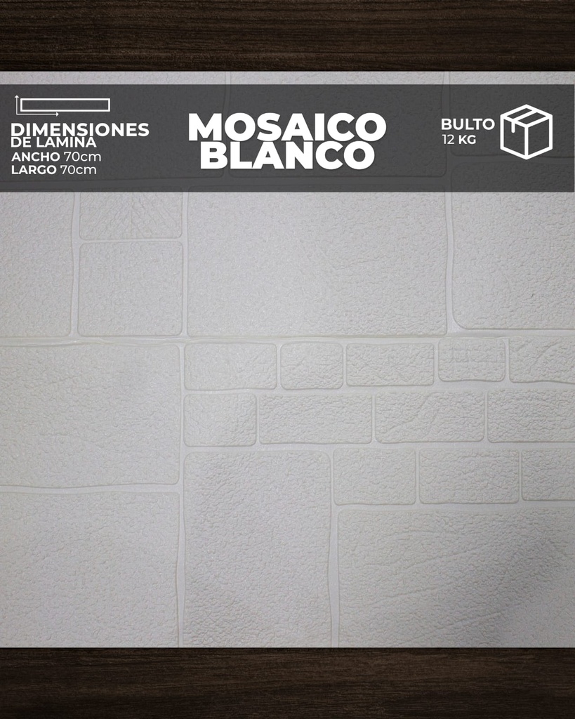 [MO0101] PANEL 3D MOSAICO BLANCO (0,70cm x 0,70cm)
