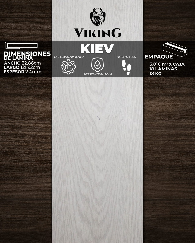 [PV0044] PISOS VINIL VIKING (KIEV) 2,4mm (5,016 mt2/Caja) (Precio/mt² Con Pegamento)