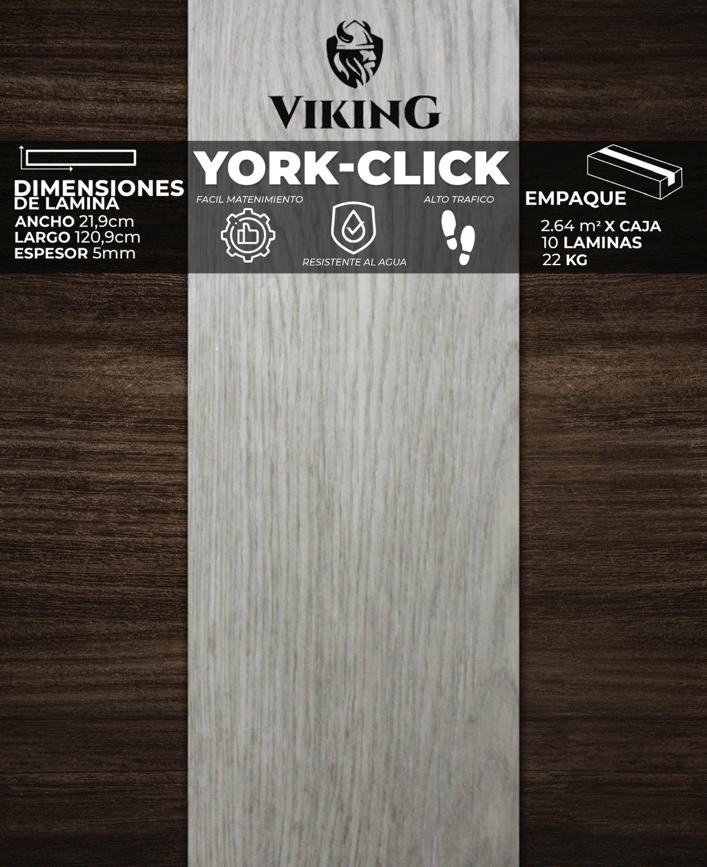 [PV0049] PISOS VINIL VIKING (YORK - CLICK 5mm (2,64 mt2/Caja) (Solo Piso)