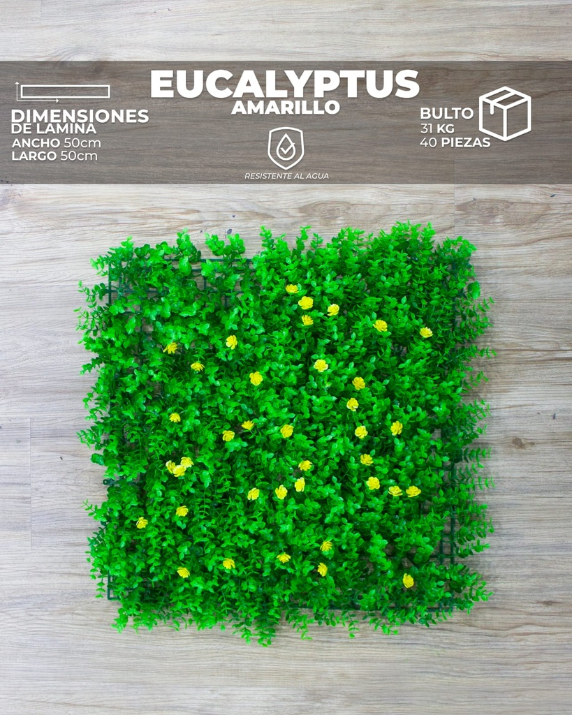 [WT0003] WALL PLANT EUCALYPTUS YELLOW (50X50X8cm)