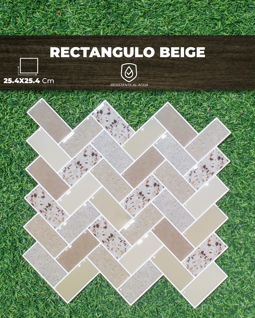 [ST0006] STICKER 3D RECTANGULAR BEIGE (25,4 X 25,4)

