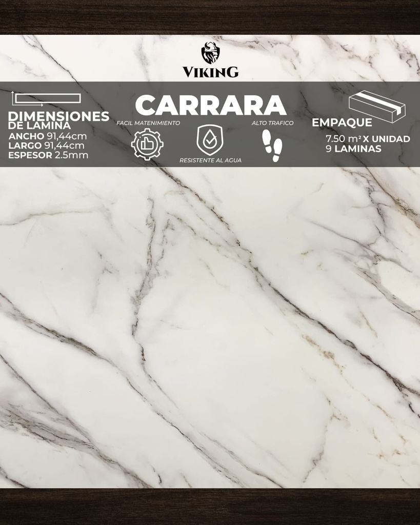[VS0001] Piso Vinil Viking Square 2,5mm 91x91 (Precio/mt² Con Pegamento)