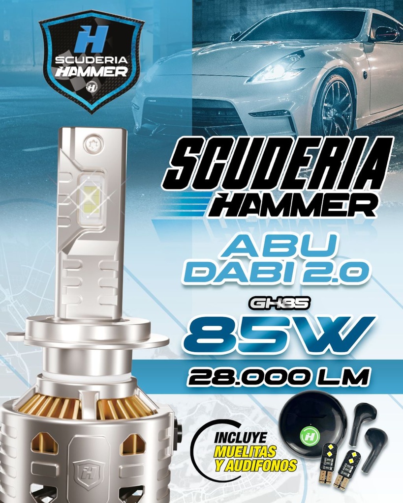 [HL2018] ABU DABI 2.0 SCUDERIA HAMMER LED KIT 28.000 LM 85W 9004 6000K