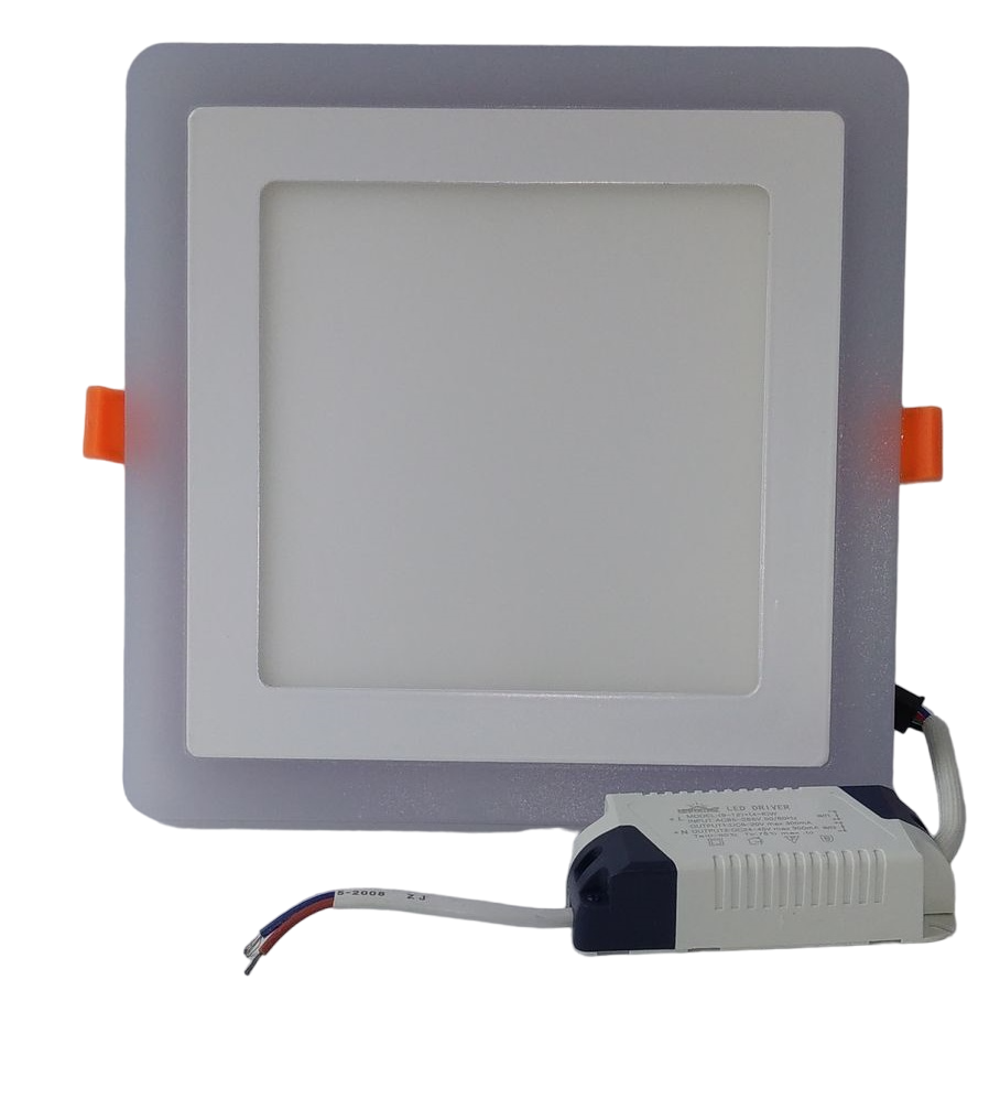 [DG-09010] EMB. PANEL LED HALF. 12+6. 32K. ORANGE 8´´. 80 L/W. 85/265VOLTS. CUAD.