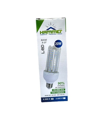 [JS06002] TRIPLE Ü - LED E27 - 20W - 100 LXW - 65K - 85/265 VOLTS - QR06